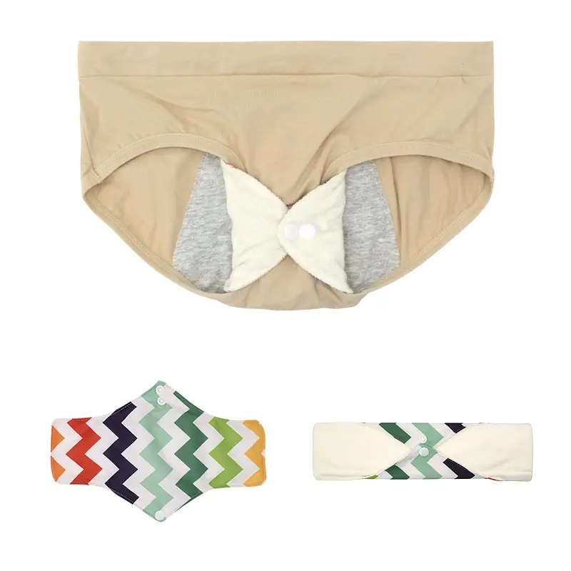 6 pieces of bamboo fiber washable sanitary pads, natural antibacterial and breathable menstrual pads, Absorbent Reusable Pads, Period Pads, reusable, say goodbye to stuffiness and allergies, specially for sensitive skin