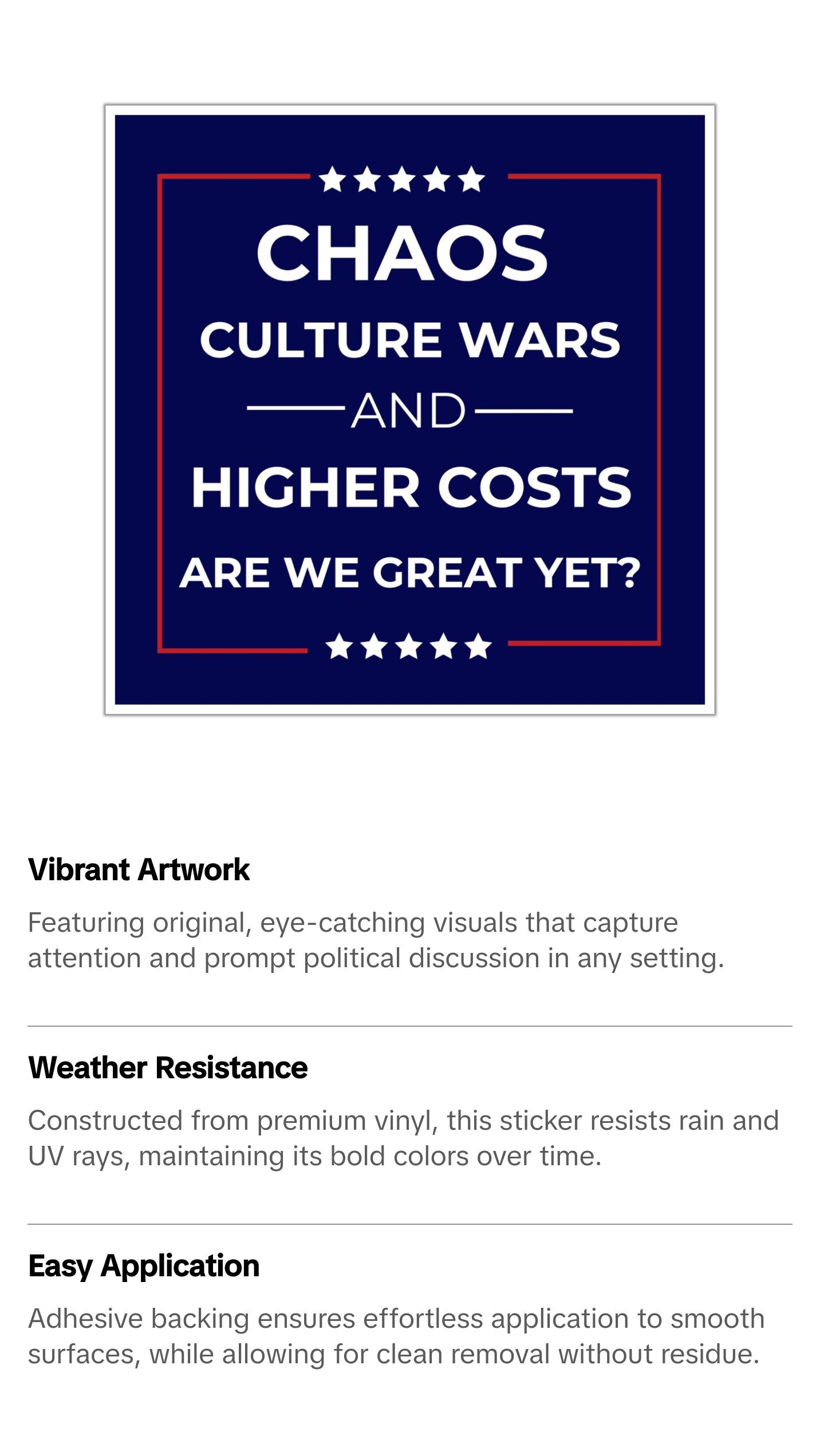 Are We Great Yet Sticker,  Anti Trump Sticker, Anti Maga Sticker, Political Sticker