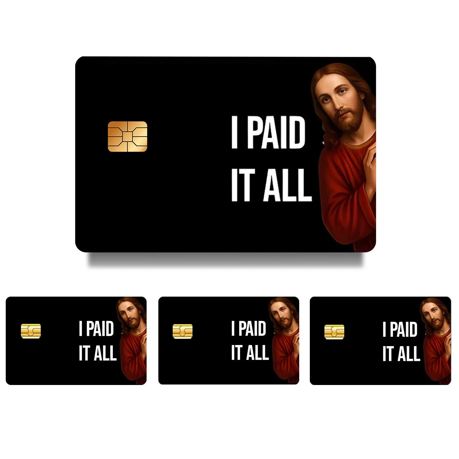 4pcs Ultra-Thin Vinyl Stickers for Credit Cards, Debit Cards, Key Tags, Waterproof, Scratch-Resistant, Non-Residue, Customizable Card Protection
