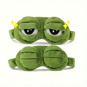 Sad Frog Eye Mask, Soft Comfortable Breathable Light Blocking Sleep Mask, Funny Travel Eyemask Unisex for Men Women, Fun Design, Sleeping Mask Strap