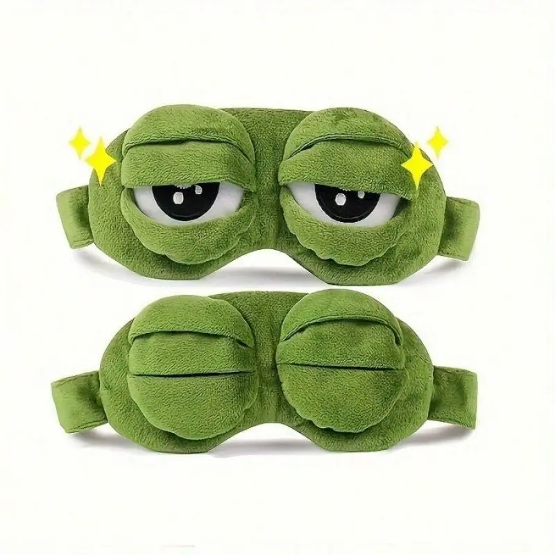 Sad Frog Eye Mask, Soft Comfortable Breathable Light Blocking Sleep Mask, Eye Masks for Sleep, Eye Covers for Sleeping, Funny Travel Eyemask Unisex for Men Women, Chill Eye Mask, Fun Design, Sleeping Mask Strap