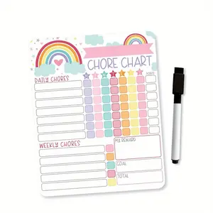 Rainbow or Unicorn Chores Chart Reward, Magnetic Chore Chart, Good Behavior Chart, Home Chore Chart, Chore Board with 1pc Maker Chart, Weekly Planner