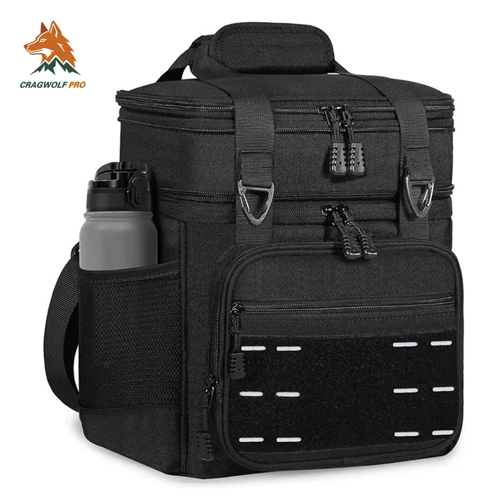 2026 CragWolf Pro Lunch Box Cooler Bag - Tactical Insulated Lunchbox for Men - Large Soft Expandable Lunch Pail for Adults Work Outdoor Shifts Trips Black 25L travel picnic hiking backpack