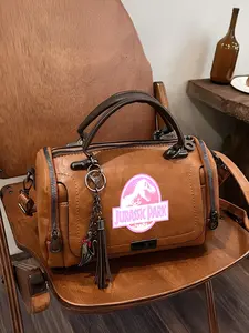 Jurassic Park dinosaur print T-shirt, Boston bag, lightweight tote bag, a great Mother's Day gift for fashion lovers.