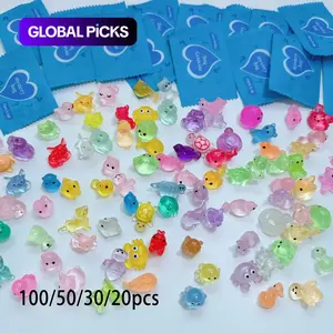 100/50/30/20pcs Creative Mini Night Glow in the Dark Animal Statues, Cute Animal Design, Resin DIY Materials, Home Decor, Decoration Items, Party Gifts, School Activities, Student and Adult Surprises #GLOBAL PICKS