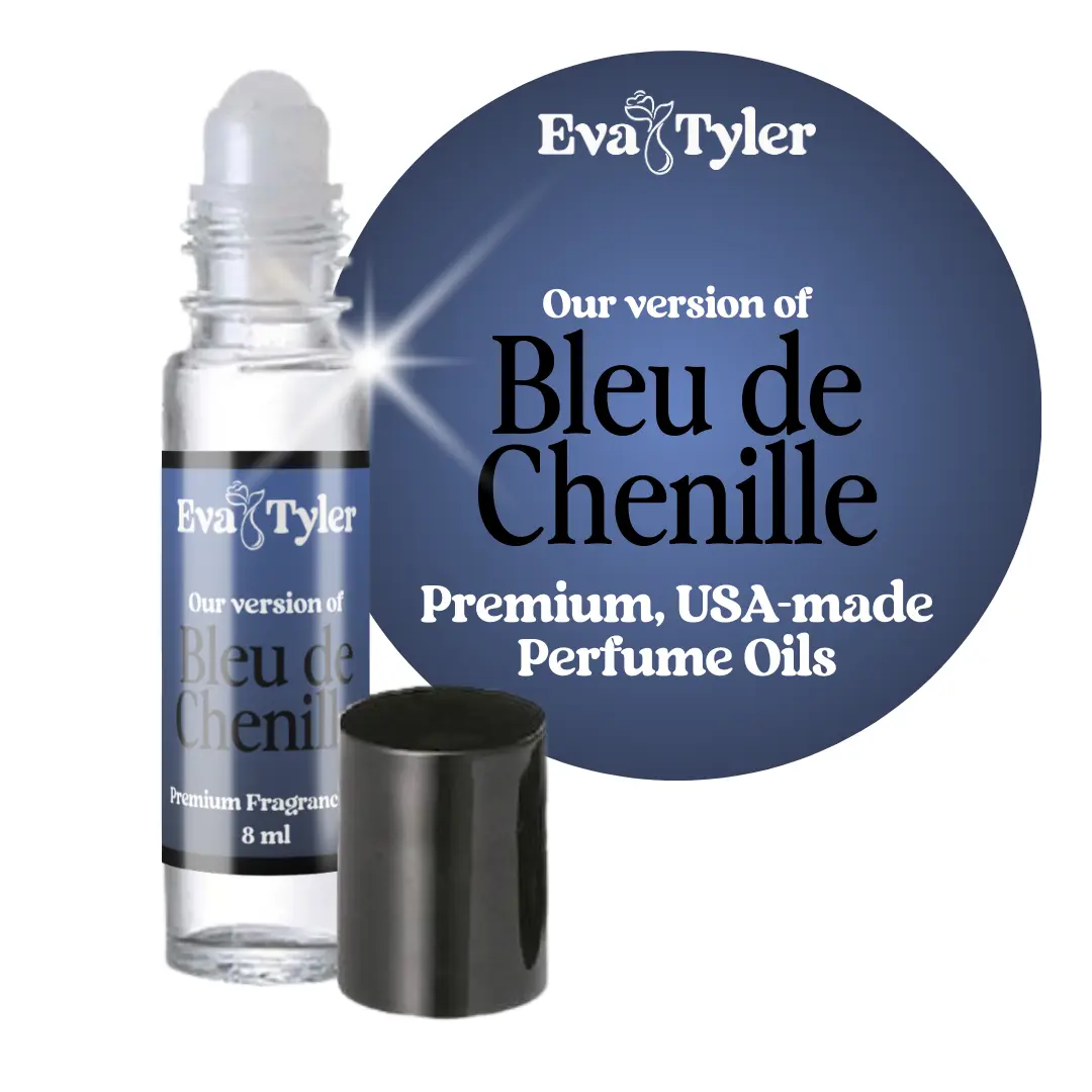 EvaTyler Men's Bleu de Chenille Roll-On Perfume Oil - US Made, Vegan, Citrus-Scented, Fresh, Long-Lasting, Alcohol-Free, External Use Only