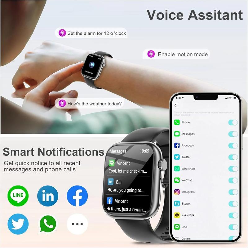 Fruit Intelligence Smart Watch Answer/Make a Call Bluetooth Smart Watch for IOS Android Men'S and Women'S Watch Black Fruit intelligence