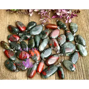 36 PCs Natural Bloodstone Crystal Pendant