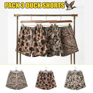 Pack 3 Camo Duck Hunting Shorts With 5 Inch Inseam, Perfect for the Gym, Basketball Camo Mesh Short, Gift for him, Gift For Her, Gym Gift