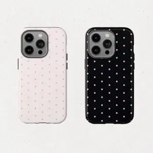 Magsafe Pink Polka Dot IPhone Case, Pink, Black, Suitable for IPhone17 ProMax, 16Pro, 15, 14. Premium Phone Case | Shockproof Protective Phone Case | Smart Phone Case