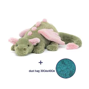 Malachy Dragon Plush Toy, Green, 50cm, with tag.Malachy Dragon comforting plush toy, birthday plush toy gift.