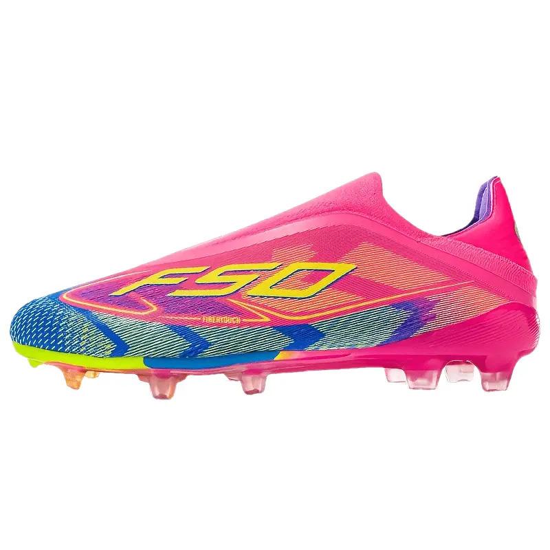 LISM Men's Training Cleats - AG/TF Studs with Non-Slip TPU Sole, Lightweight PU Upper, Neon Pink/Blue/Green/Orange/Black/White/, All-Terrain Grip for Soccer, Indoor/ Matches & Training - Cushioned Comfort, All-Weather Performance - Ideal for Professional