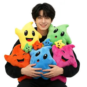 Five-Point Star Plush Decorative Figure, Cute Design Stuffed Animal, Soft Skin-Friendly Washable Pillow, Ideal for Living Room Bedroom Decoration