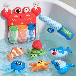 hahaland Fishing Bathing Toy,Anti-Mold 8-Piece Set, Kids Water Play Toys, Bath Toys for Babies 1-3 Years Old, Pool Swimming Toys, Montessori Fishing Game Toy for Girls and Boys, Suitable for 12+ Months