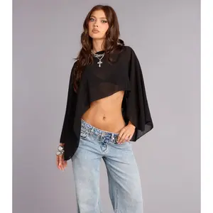 Midnight Air Sheer Mesh Poncho