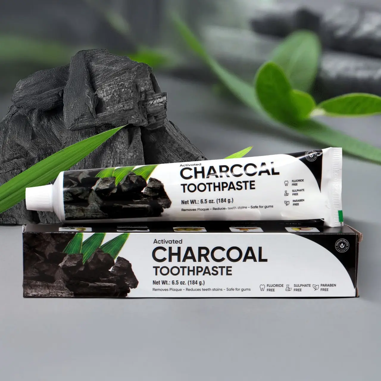 Charcoal Toothpaste 6.5 oz Flouride free Paraben free
