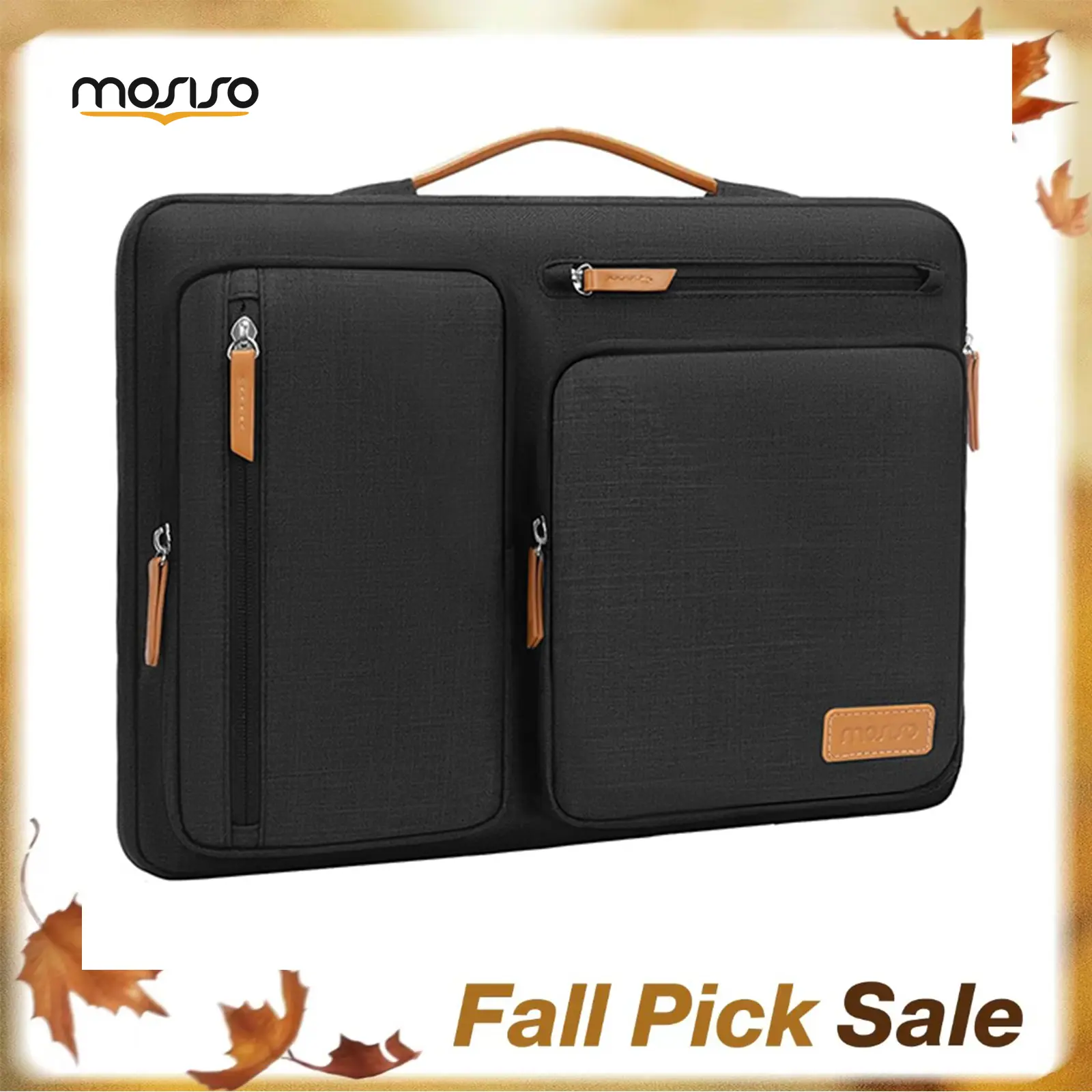 【Limited-Time Sale】MOSISO 11 Inch Tablet Sleeve Case for iPad Air / Pro / Galaxy Tab, 9–11 Inch Universal Tablet Carrying Bag with 4 Zipper Pockets & Handle, Black Cover