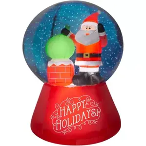5.5 Foot Snow Globe Santa Light Up Christmas Inflatable Lawn Decoration