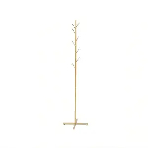 Metal Hanger, Modern Free-standing Hanger, Sturdy Coat Tree with Cross Base, Gold Hanger Hall Tree for Clothes Jackets Hats Bags Entryway