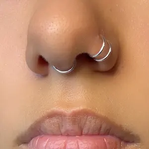 Adjustable Unisex Body Piercing Jewelry Septum and Double Nose Ring Faux Set in Black Gold or Silver Copper Coated Wire 5mm 6mm 8mm 10mm Sizes Septumpiercing