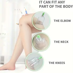 12pcs Vacuum Cupping Set for Home Personal Relaxation, Portable Body Massage Suction Cups, Plastic Vacuum Pump for Health Care