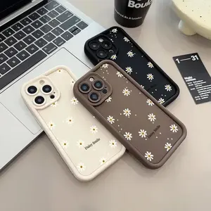 Minimalist style, small daisy, Instagram-style phone case, suitable for iPhone 17 Promax 16 Plus 15 14 13 12 11, made of soft TPU material, with lens drop protection.HMB19