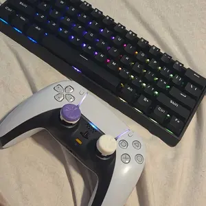 Professional Thumbsticks for PS4 & PS5, Purple Black White, Improved Accuracy & Comfort, Non-Slip Grip, Controller Accessories & Precision Rings Aim Assist Motion Control for PS4 PS5 Xbox One XBX Switch Pro Scuf Controller  (Black/Purple/Green)