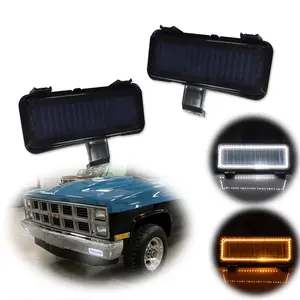 2pcs Smoke Switchback LED Park Turn Signal lamps Lights For 1981 1982 Chevy GMC PU Blazer Jimmy,Replace OEM 10530596