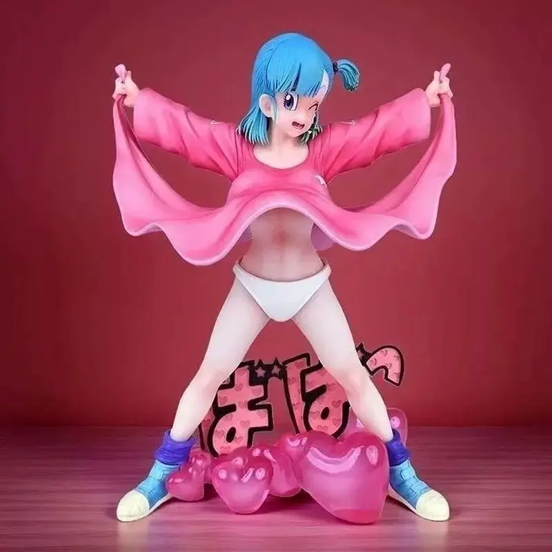 25cm Anime Lift Up The Skirt Bulma Figure Trendy Toy Girl Model Ornament Action Figures Desktop Collection Decoration Fan Gift