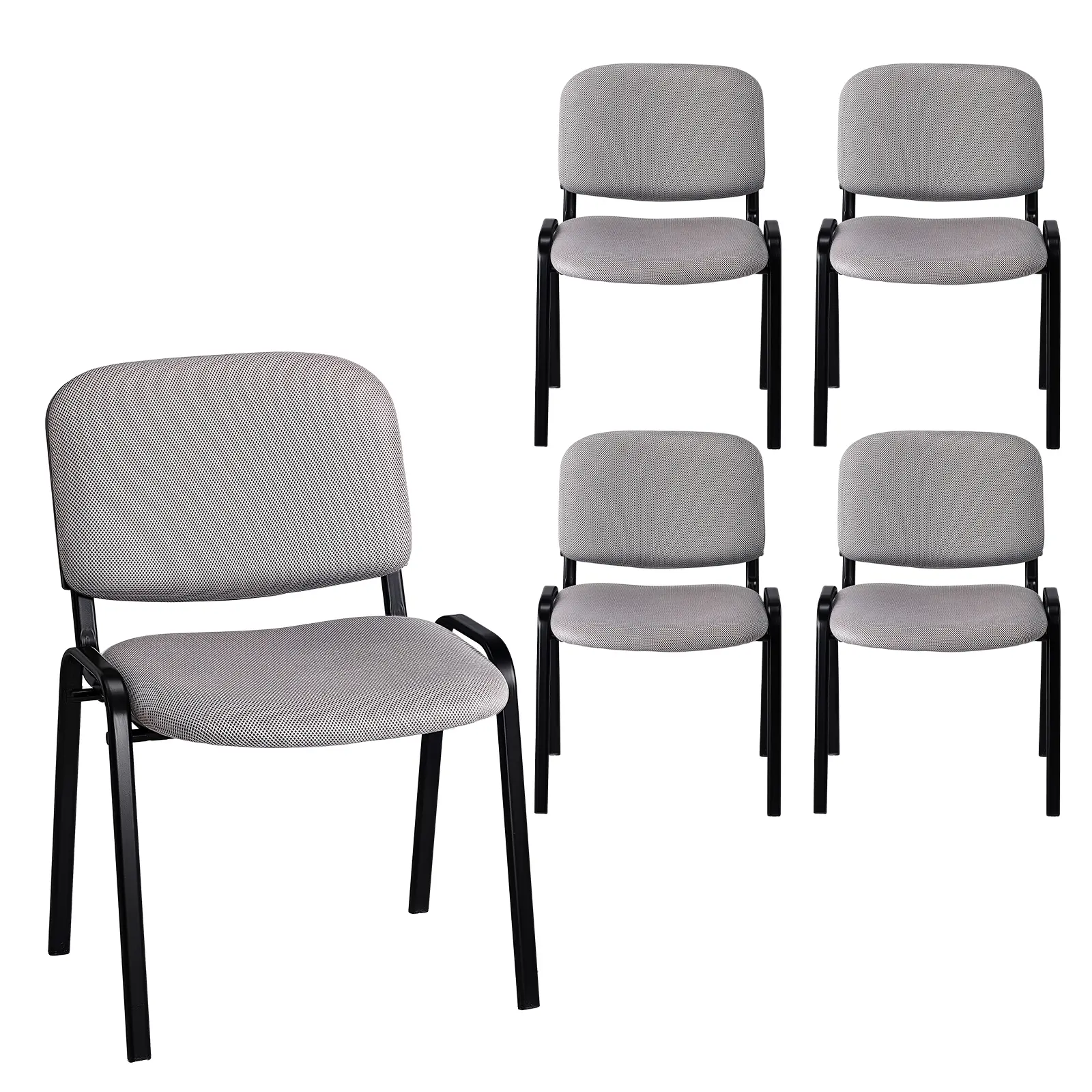Stackable Mesh Chair & Stool Set | 5‑Pack, Light Gray Mesh Fabric, Sturdy Steel Frame, No Armrest, 150KG Weight Capacity summergarden