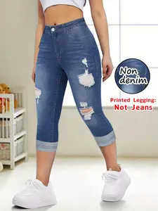 Women's Printed Leggings, Bottom, Non-Denim Fabric, Casual & Stylish Aesthetic Design, Fit, Perfect for Everyday Daily Wear
