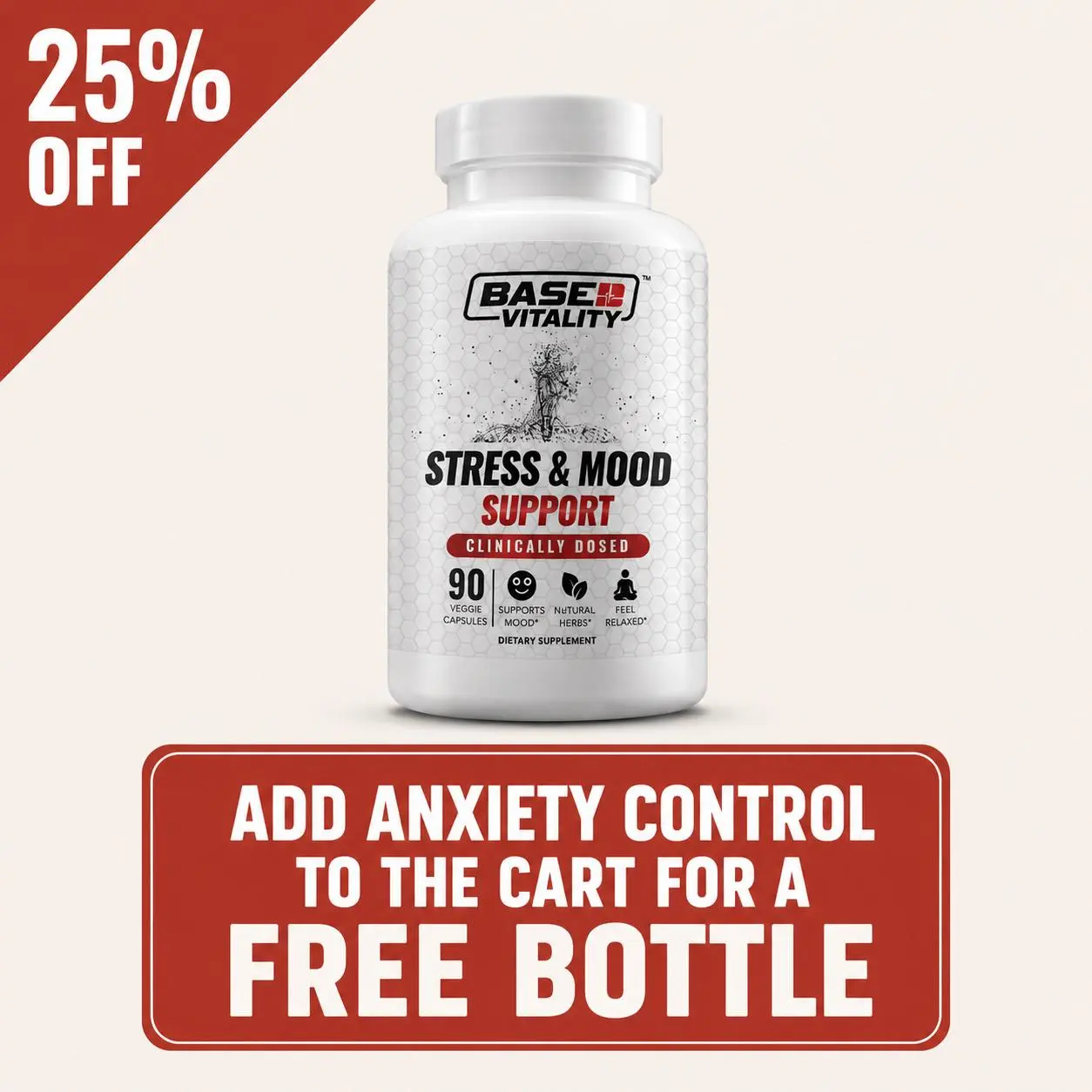 Based Vitality Stress & Mood Support Capsule Supplements Dietary Supplement Capsules