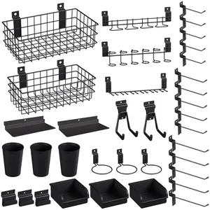 INCLY 30PACK Slatwall Accessories Set with Slatwall Baskets, Hooks, Shelves, Bins, Cups, Heavy Duty Slat Wall Accessory for Garage Room Shop Organizing Display