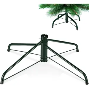 Replacement Christmas Tree Stand for Artificial Trees, Universal Metal Christmas Tree Base Folding Artificial Xmas Holder(Green,16 Inch)