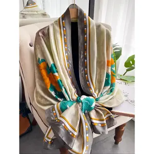 Women's Floral Print Scarf, Boho Style Shawl for Women & Girls, Fashion Accessories for Daily Wear, Trendy All-match & Exquisite Scarf for Birthday Gift