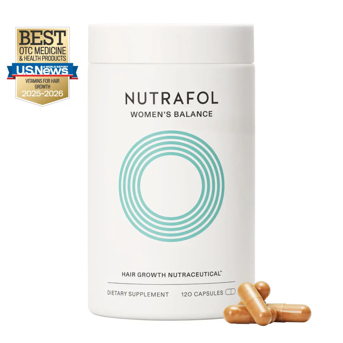 Nutrafol Women's Balance Ages 45 and Up Hair Growth Supplements, Clinically Tested for Thicker Hair and Fuller Scalp Coverage, Dermatologist Recommended - 1 Month Supply