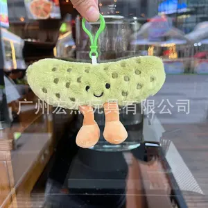 Creative Pickled Cucumber Shaped Plush Toys Super Cute Simulated Cucumber Handbag Car Keychain PendantDoll Trendy Play Ornaments