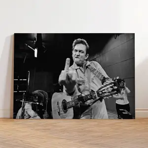 Johnny Cash Art Prints: Available Canvas Wall Art With Wood Frame. Perfect for Bedroom, Hall, and Bathroom Wall Decor, and Home Poster Decoration