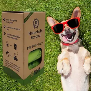Household Beyond Pet Poop Waste Bags - 120 Eco-Friendly Bags on 8 Rolls (Recycled and Biodegradable)