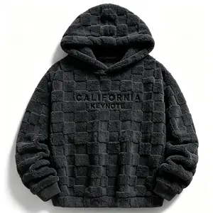 Men's Athletic Fuzzy Hoodie, California Embroidered Warm Fleece Pullover, Soft Plush Sports Sweatshirt for Workout, Running, Travel & Daily Wear