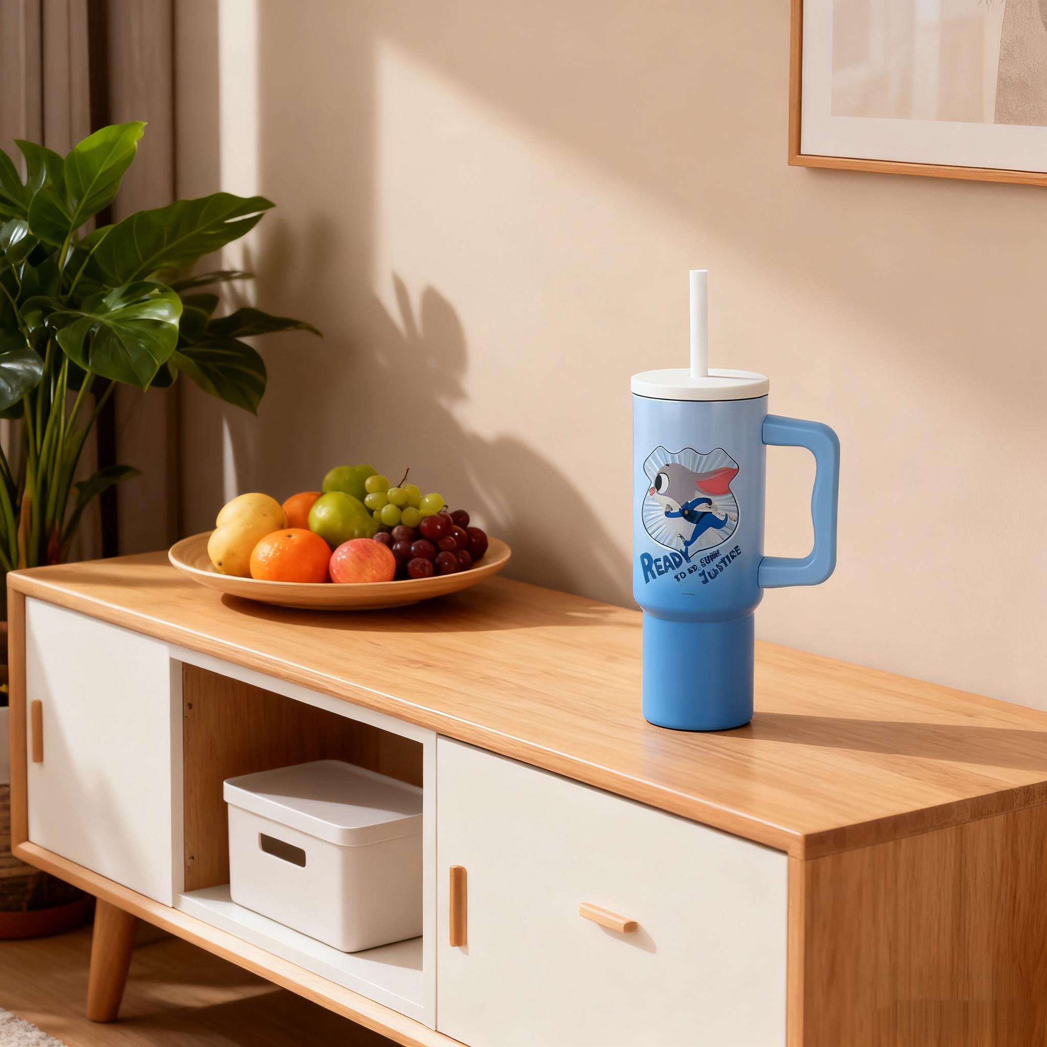 Disney Zootopia Steel Bottle Collection With Handle And Straw Durable Insulated Drinkware 720ML/24.35oz,Food-Grade Steel,Cold & Hot Retention,Cute Zootopia Prints,Holiday & Holiday Haul