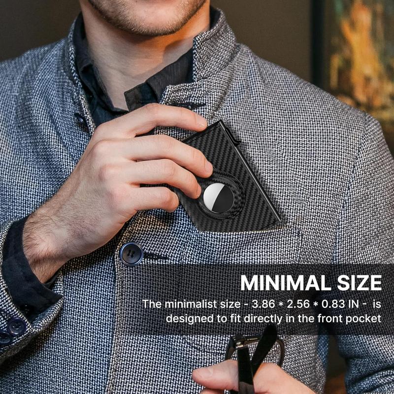 Men's RFID-Blocking Business Card Holder – Slim Durable Wallet, 6-9 Card Capacity | ID Window, Trendy Mini Purse Gift for Boyfriend.by