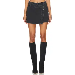 Free People x We The Free Wynne Denim Skirt in Eclipse