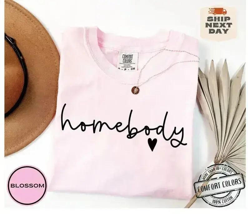 Homebody T-Shirt Comfort Colors, Minimalist Cozy Shirt, Introvert Aesthetic Tee, Stay Home Club Shirt, Casual Graphic Tee for Women