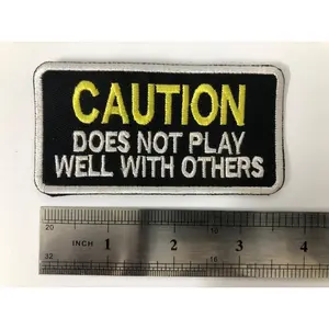 Does Not Play Well With Others Biker Vest Patch