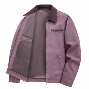 Men's Autumn Loose Coats Resistant Cold Ski Jacket Warm Versatile Multi-Pockets Beige Deep Purple Athletic Outerwear Outdoor Sportswear Menswear Tops Tops Wetsuit Long Sleeve Casual Menswear Plain lamb solid color zipper c fall oat for men