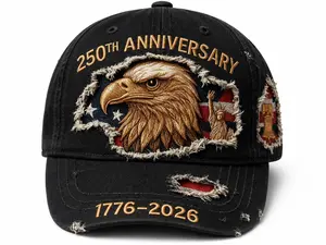250th Anniversary Printed Sunshade Baseball Hat Rainbow Outdoor Duck Tongue Hat for Men and Women