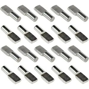 5mm Shelf Pegs, 20-Piece Nickel Plated Cabinet Pins, Spoon Shape (Silver)