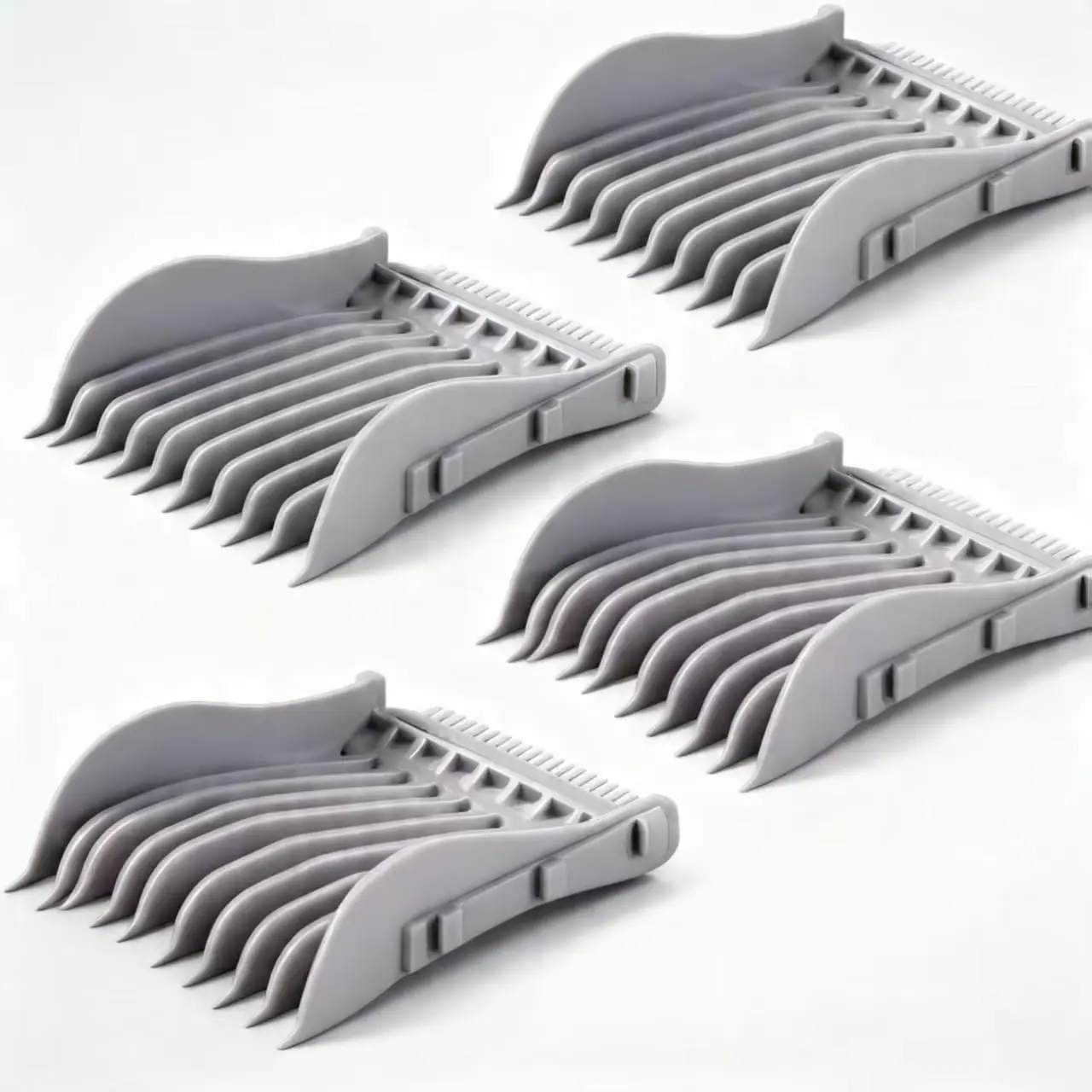 4-in-1 Detachable Fade Comb Set Easy Clip-on Barber Comb for Men’s Fade, Fade Comb, for Home & Salon Use, Fits All Shears & Styling Tools, Grey