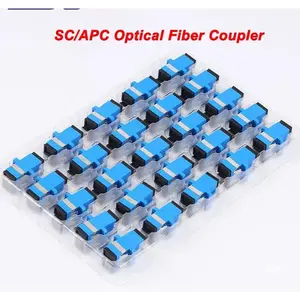 100/200/500pcs SC APC Simplex Single-mode Fiber Optic Adapter SC Optical Fiber Coupler SC APC Fiber Flange SC Connector